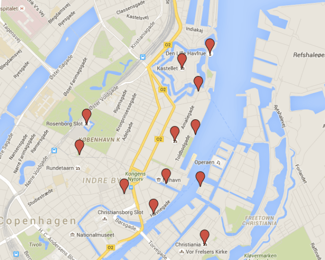 Map for Copenhagen